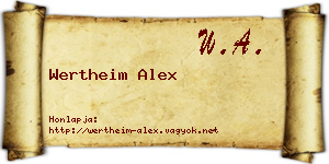 Wertheim Alex névjegykártya