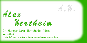 alex wertheim business card